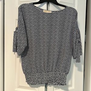 Michael Kors blue blouse.